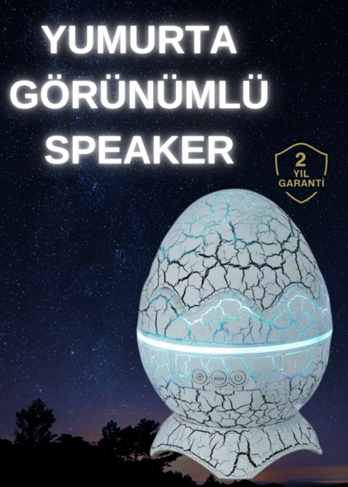 Dinozor Yumurtası Gece Masa Lambası Bluetooth Hoparlör 14 Renk Seçeneği