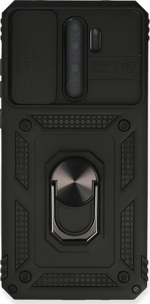 Redmi Note 8 Kılıf Pars Lens Yüzüklü Silikon - Siyah-(5796)