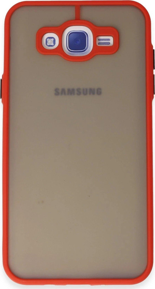 Galaxy J7 Kılıf Montreal Silikon Kapak - Kırmızı-(5796)