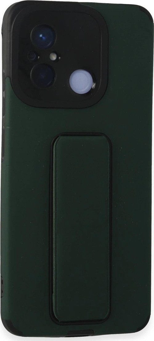 Redmi 12C Kılıf Mega Standlı Silikon - Yeşil-(5796)