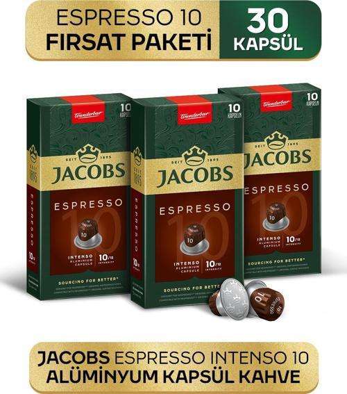 Espresso 10 Intenso Nespresso Uyumlu Alüminyum Kapsül Kahve 10 Adet X 3 Paket