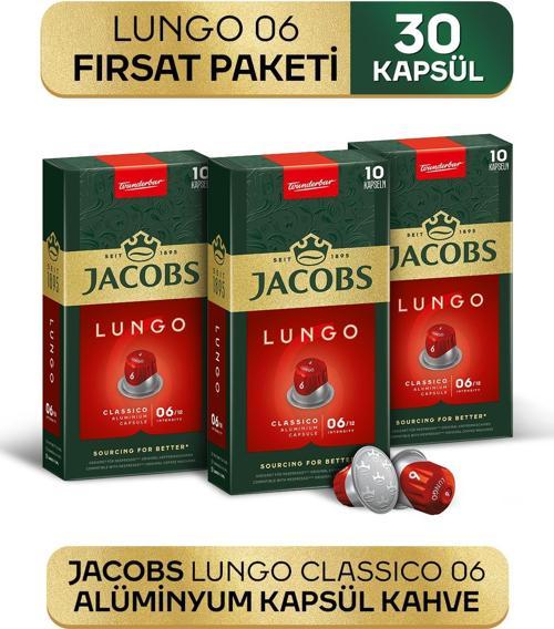 Lungo 6 Classic Nespresso Uyumlu Alüminyum Kapsül Kahve 10 Adet X 3 Paket
