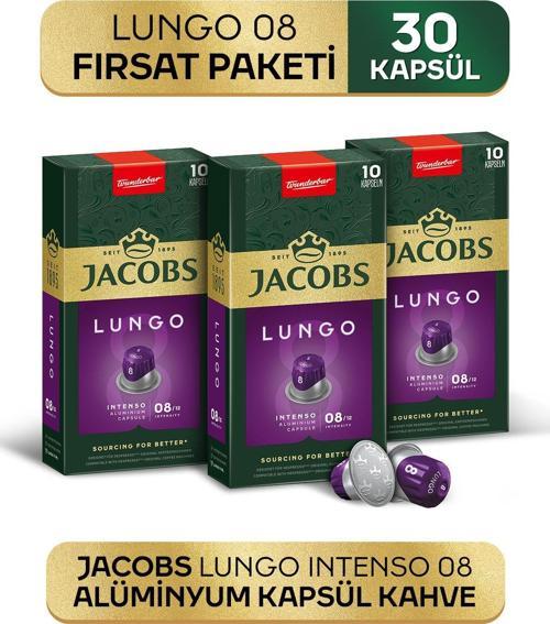 Lungo 8 Intenso Nespresso Uyumlu Alüminyum Kapsül Kahve 10 Adet X 3 Paket