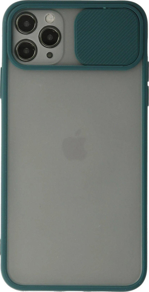 Iphone 11 Kılıf Palm Buzlu Kamera Sürgülü Silikon - Yeşil-(5796)