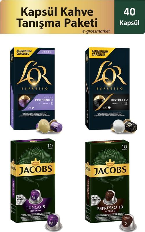 ve L'OR Kapsül Kahve Tanışma Paketi 10 x 4 Paket Nespresso Uyumlu Kapsül Kahve