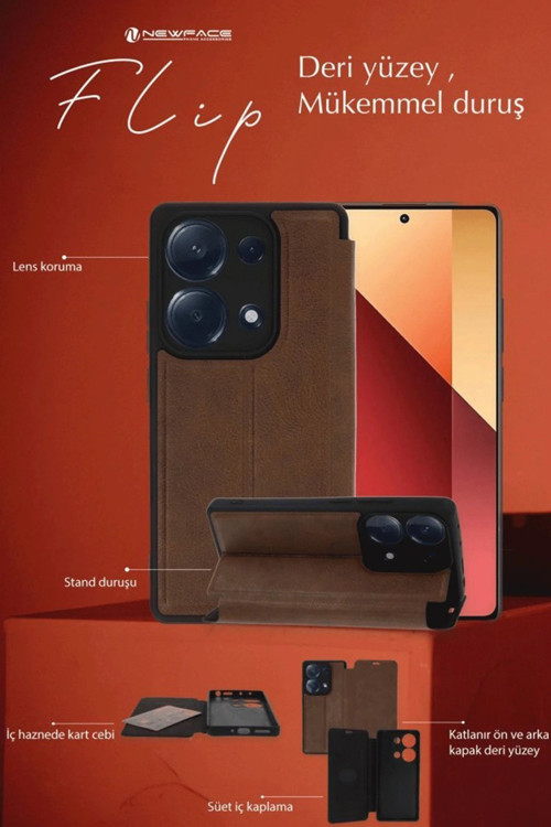 Galaxy A35 5G Kılıf Flip Cover - Kırmızı-(5796)