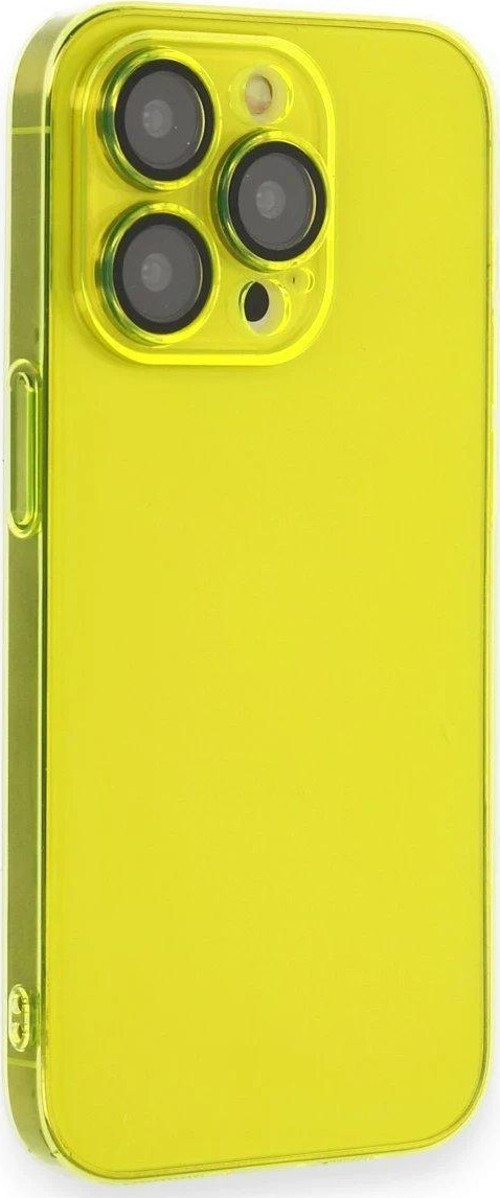 Iphone 14 Kılıf Armada Lensli Kapak - Sarı-(5796)