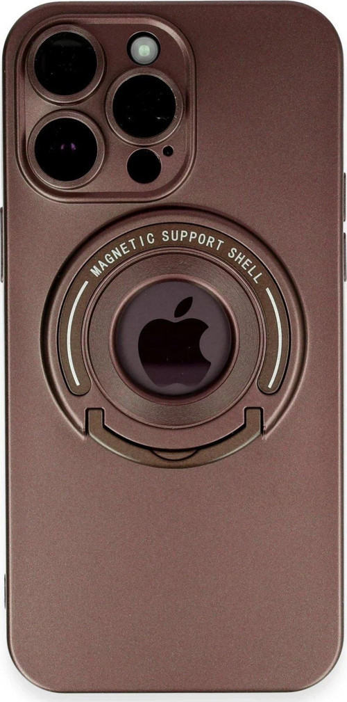 Iphone 13 Kılıf Lukka Magneticsafe Kapak - Kahverengi-(5796)