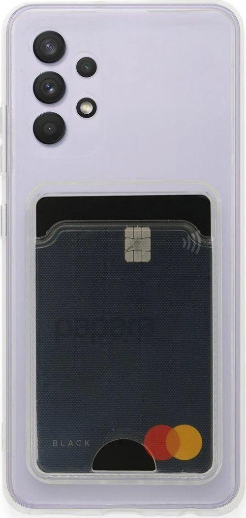 Galaxy A32 Kılıf Kart Şeffaf Silikon - Şeffaf-(5796)