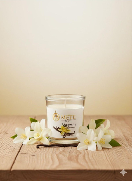 Tasarım Yasemin Aromalı Cam Bardak Mum