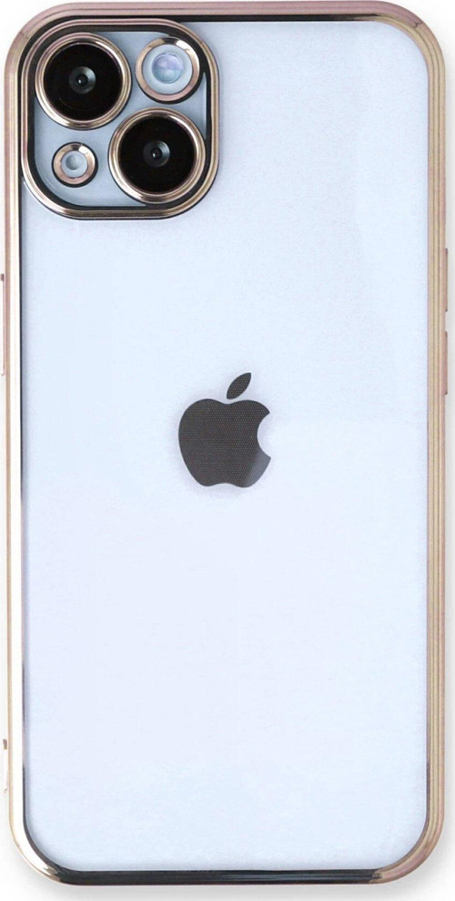 Iphone 13 Kılıf Lensli Silikon - Gold-(5796)