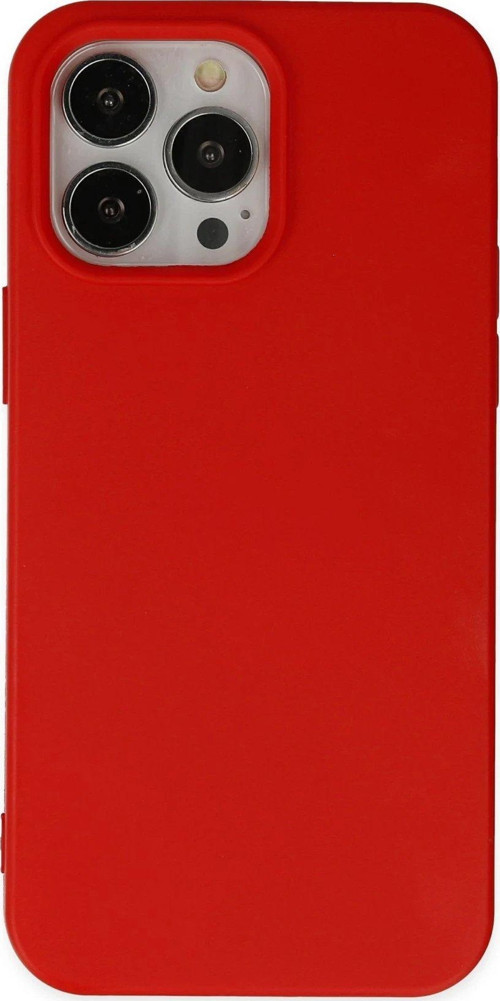 Iphone 14 Kılıf Nano Içi Kadife Silikon - Kırmızı-(5796)