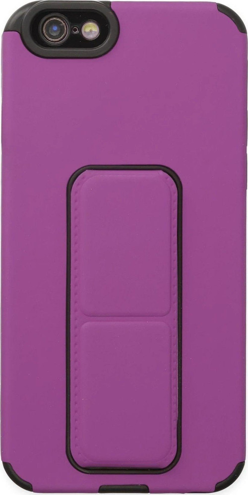Iphone 6 Kılıf Mega Standlı Silikon - Mor-(5796)