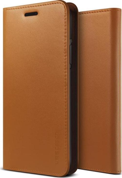 VRS Design İPhone X ile Uyumlu Genuine Leather Kılıf Brown