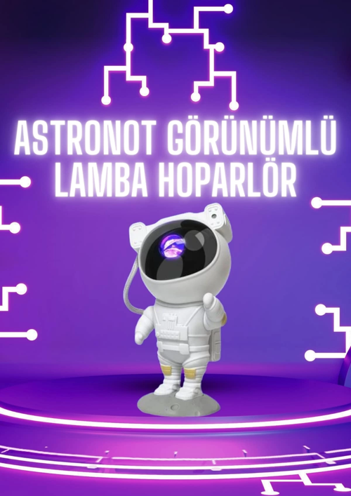 Astronot Şeklinde Bluetooth Hoparlör Gökyüzü Kumandalı Aydınlatma Lamba