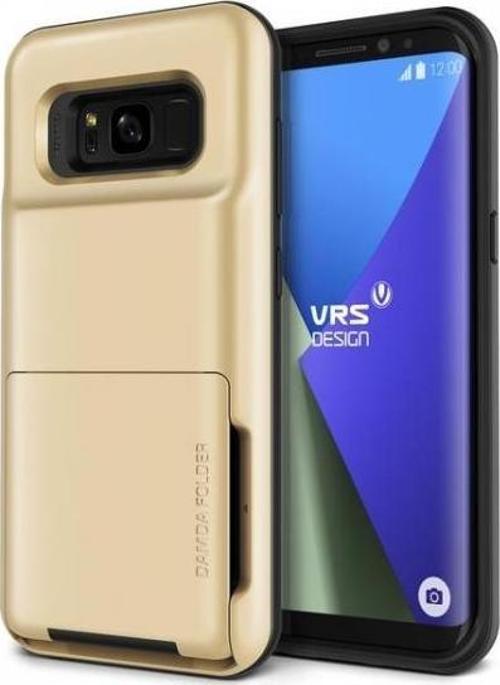 VRS Design Galaxy S8 ile Uyumlu Damda Folder Kılıf Shine Gold