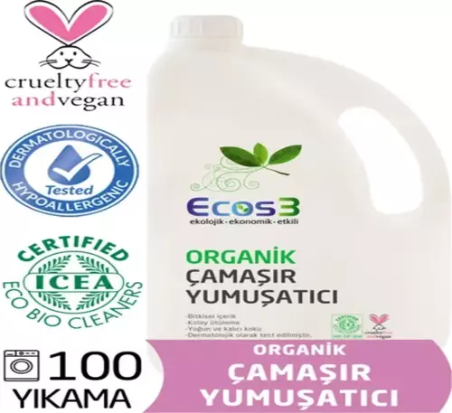 Çamaşır Yumuşatıcı Organik & Vegan Ekolojik Extra Konsantre 100 Yıkama 2500 ml