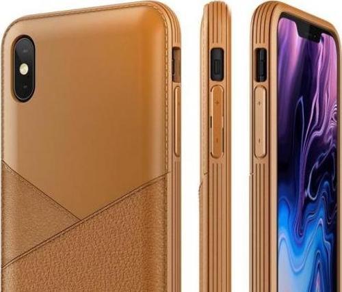 VRS iPhone Xs Max ile Uyumlu Leather Fit Label Kılıf Brown