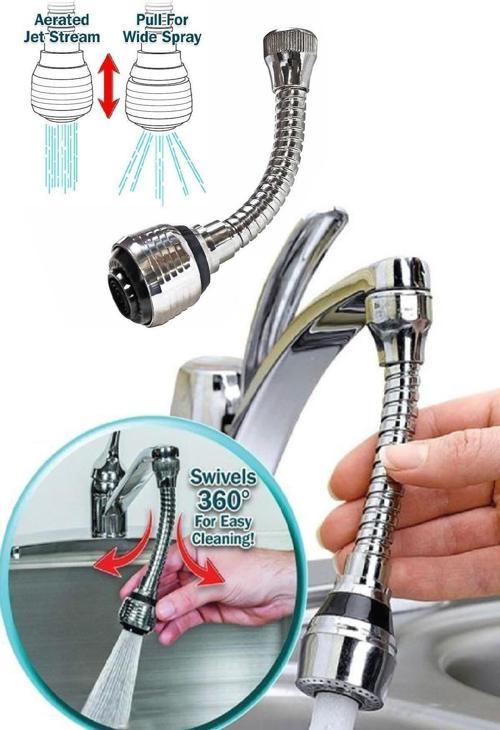 Turbo Flex Plastik Hortumlu Esnek Ayarlanabilir Musluk Başlığı 2 Aşamalı