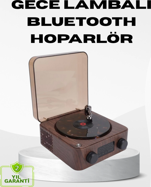 Dekoratif Gece Işığı Bluetooth Hoparlör Dijital Saat Çok Yönlü Sesli Aydınlatma