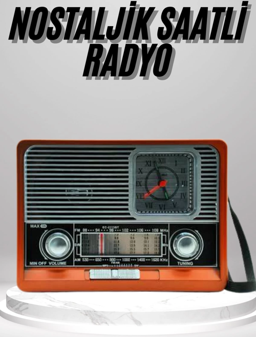 Nostaljik Radyo Taşınabilir Bluetooth Bağlantılı Hoparlör Radyo