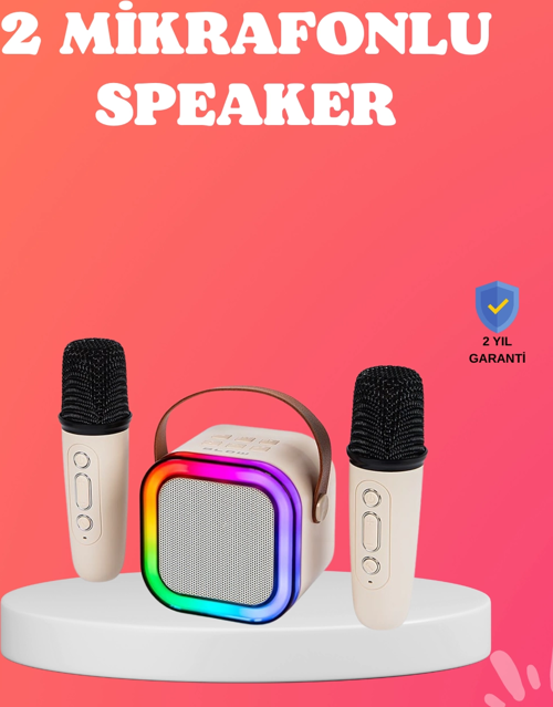 Bluetooth 5.0 Destekli Kablosuz Karaoke Hoparlör