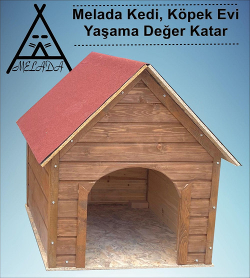 Köpek Kulübesi Büyük Boy Ahşap Ceviz 100x100x78 cm