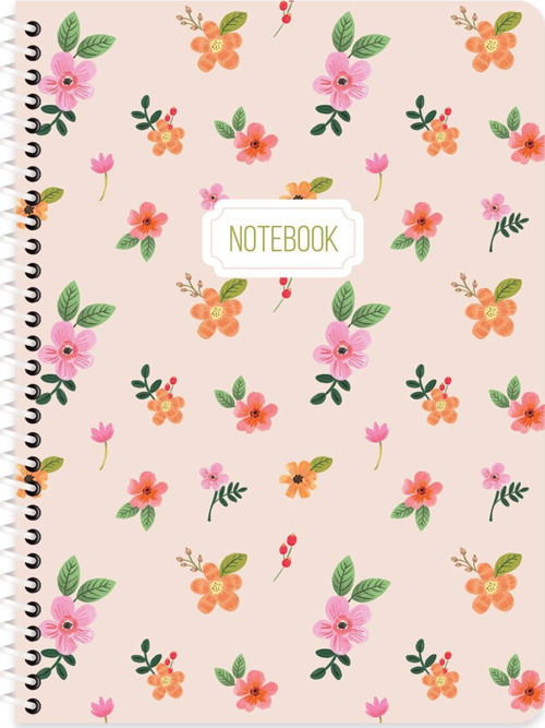 Keskin 16,5*22,5 Çizgili Karton Kapak Spiralli Blume Defter - Turuncu