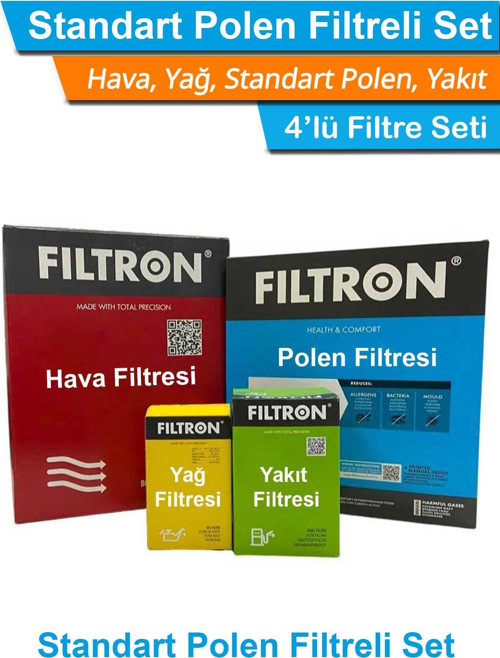 Mercedes C200 Kompressor W203 Filtron Filtre Bakım Seti 2002-2007 Hava+Yağ+Yakıt+Standart Polen