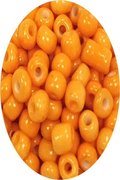 Dökme Cam Kum Boncuk Büyük Boy (6/0) 4 mm - 20 Gram - Açık Turuncu - BNC095