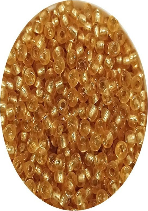 Dökme Cam Kum Boncuk (11/0) 2 mm - 60 Gram - Şeffaf Altın - BNC062