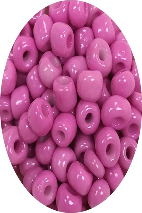 Dökme Cam Kum Boncuk Büyük Boy (6/0) 4 mm - 20 Gram - Koyu Pembe - BNC091