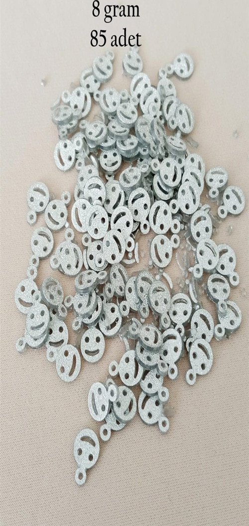 Oya Abiye Bileklik Kolye Pleksi Metalik Plastik Pul Gümüş Renk 8 gram 85 adet - BNC525