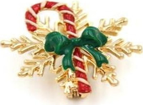 Yılbaşı Noel Şekeri Broş - Altın