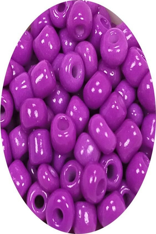 Dökme Cam Kum Boncuk Büyük Boy (6/0) 4 mm - 20 Gram - Koyu Eflatun - BNC087