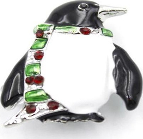 Penguen Broş - Beyaz