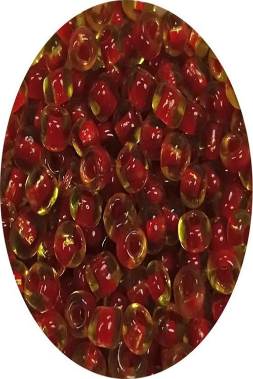 Dökme Cam Kum Boncuk (8/0) 3 mm - 60 Gram - Şeffaf Sarı Kırmızı - BNC216