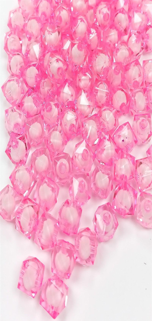 Küp Boncuk İçten Boncuklu Bileklik Çanta Boncuğu 10 mm 50 gr Pembe - BNC459