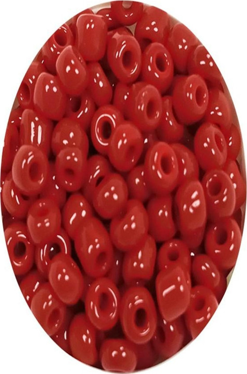Dökme Cam Kum Boncuk Büyük Boy (6/0) 4 mm - 20 Gram - Koyu Kırmızı - BNC074