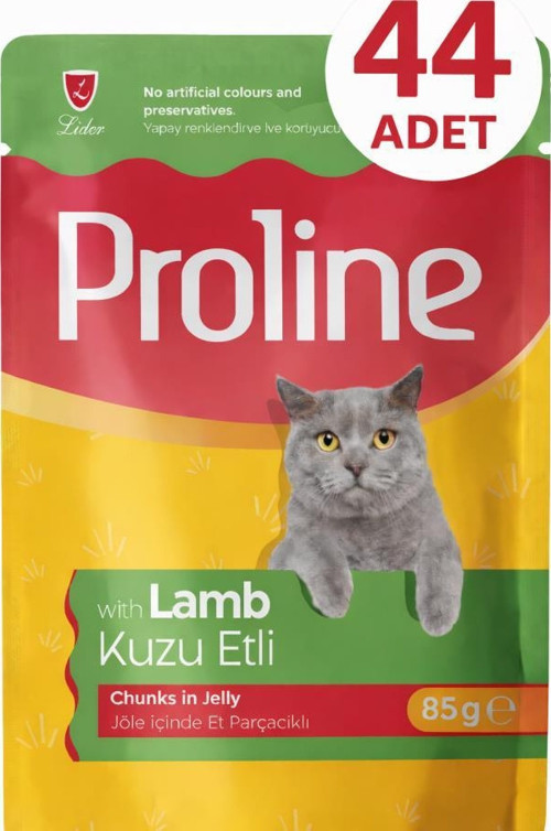 Pouch Kuzu Etli Yaş Kedi Mama 44 x 85 Gr
