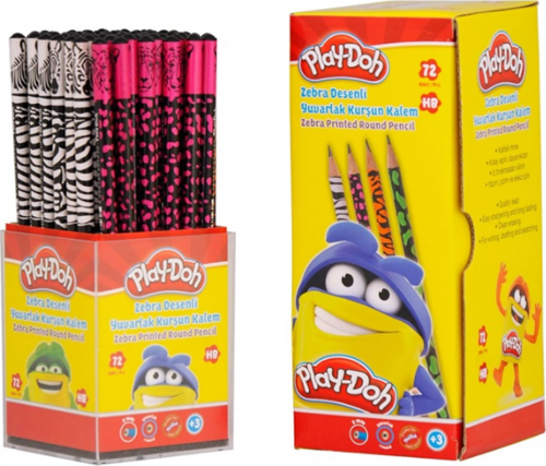 Kurşun Kalem Zebra Desenli Yuvarlak Kk010 (72 Li Paket)