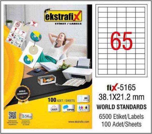 Laser Etiket 38,1X21,1Mm Q Fix-5165 (100 Lü Paket)
