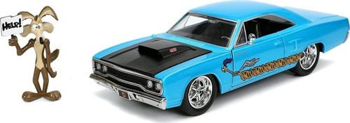 Oyuncak Looney Tunes Roadrunner Plymouth 1970 1:24 Ölçek Araba ve Figür 7 Cm