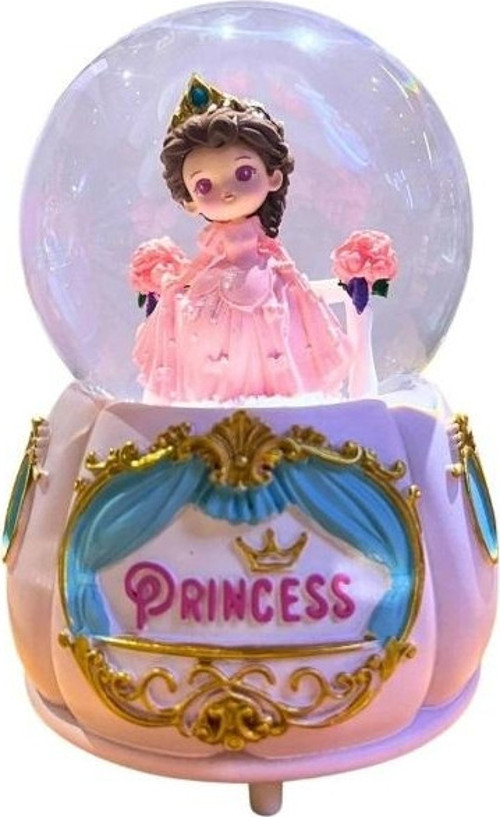 Lila Mor Kar Küresi Orta Boy Çiçekli Prenses Llm-Hdy0671 (Karışık Renk 1 Adet)