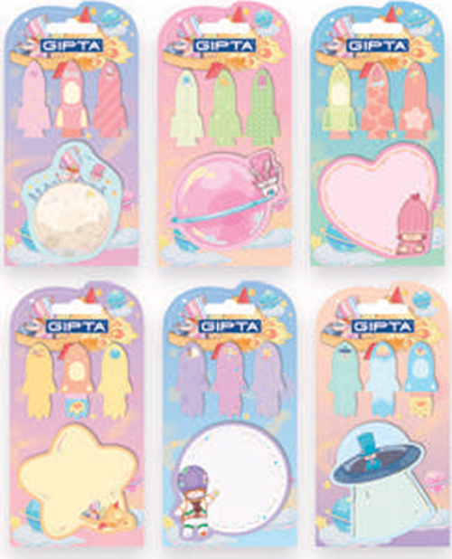 Sticky Notes 20 Yaprak Yapışkanlı Not Kağıdı Space 70X70 4 Desen K0122 (48 Li Stand)