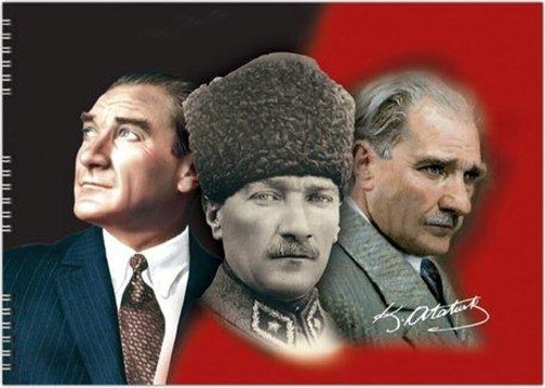 Resim Defteri 35X50Cm 15 Yaprak Spiralli Karton Kapak Atatürk (Karışık Renk 1 Adet)