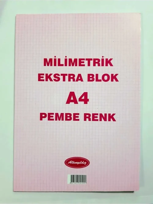 Milimetrik Defter A4 Pembe