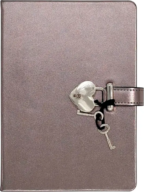 Hush Hush Kilitli Metalik Defter Kutulu 80 Gram 160 Yaprak Çizgili Platinum
