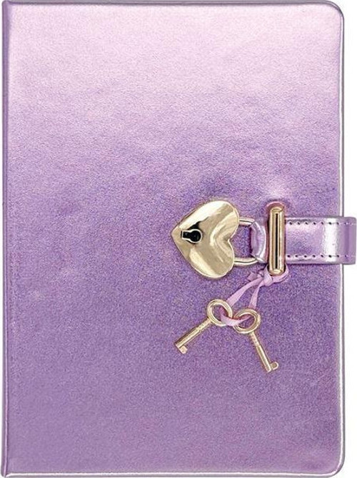 Hush Hush Kilitli Metalik Defter Kutulu 80 Gram 160 Yaprak Çizgili Lila