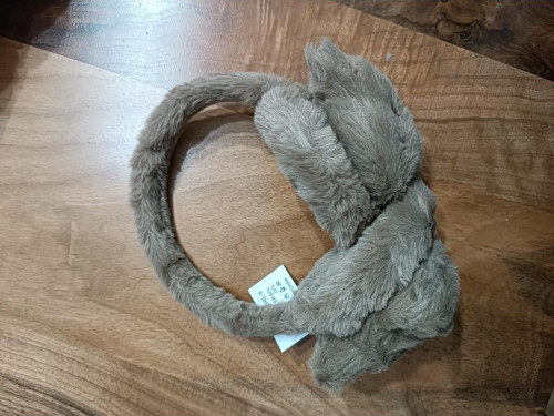 Soğuktan Koruyan Kışlık Kulaküstü Tavşan Figürlü Pofuduk Kahverengi Sevimli Pelüş Çocuk Kulaklık